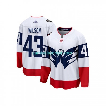 Camiseta Washington Capitals Tom Wilson 43 Adidas 2023 NHL Stadium Series Branco Authentic - Homem